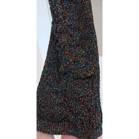 NEW FREE PEOPLE INTIMATELY BLACK RAINBOW LUREX LONG SLEEVE BODYSUIT SZ MEDIUM - Picture 7 of 12